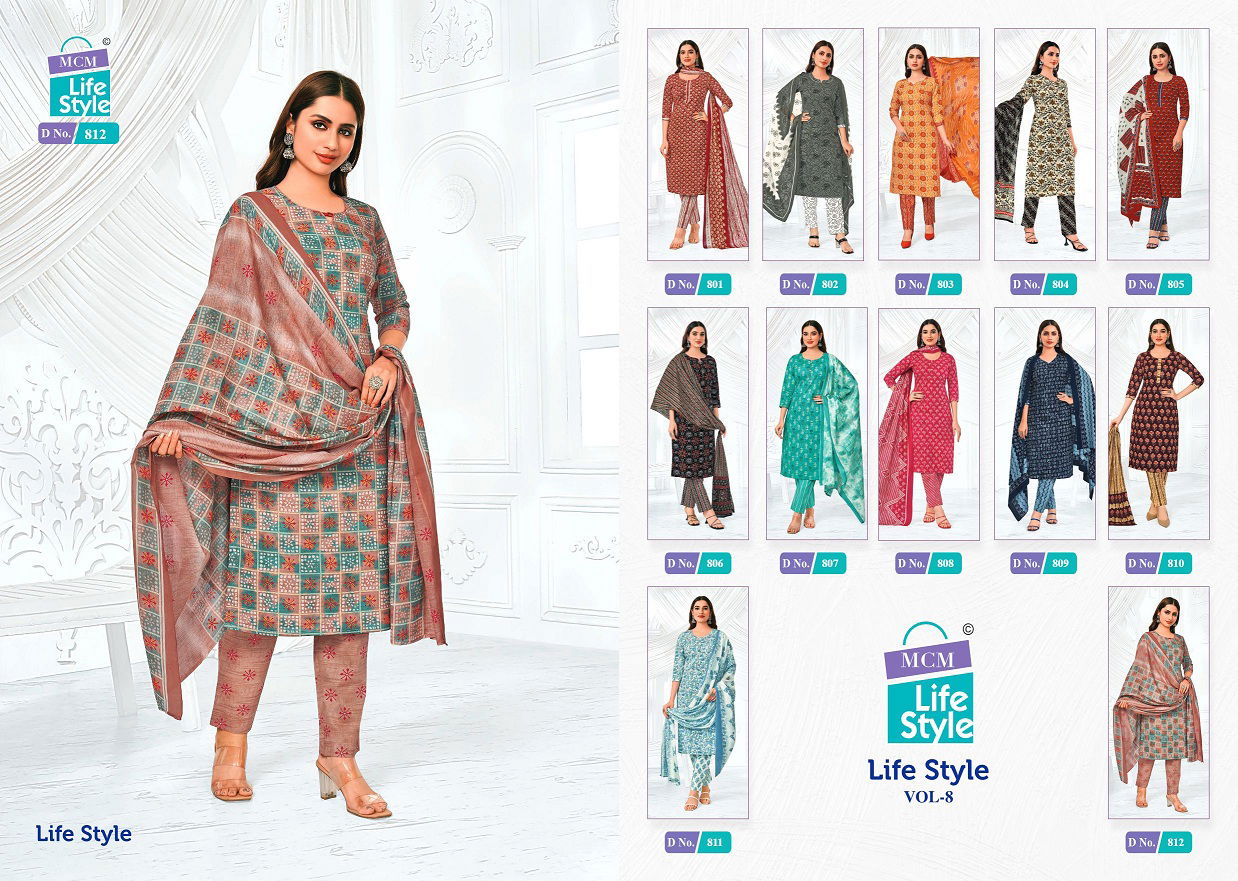 Lifestyle Vol 8 By Mcm Printed Cotton Dress Material Wholesale Price In Surat
